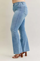 Mid Rise Bootcut Jeans with Contrast Wash