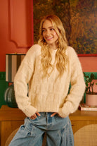 Checkerboard Drop Shoulder Sweater