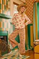 Floral Washed Waffle Thermal Top