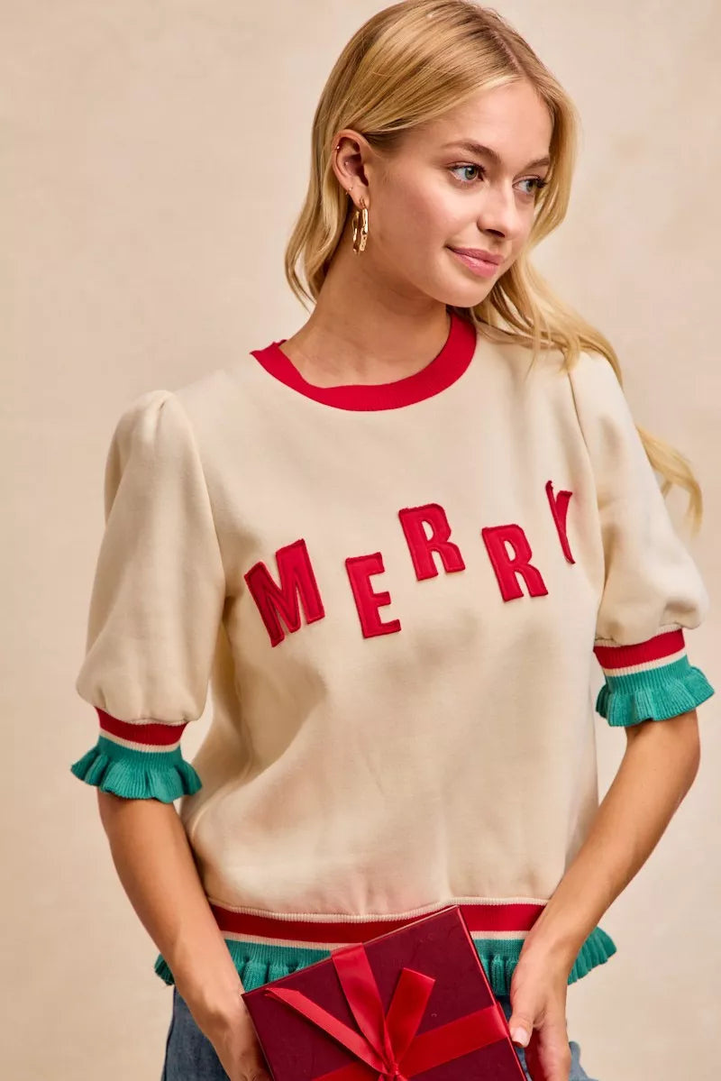 Christmas Merry Letter Blouse