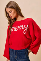 Merry Tinsel Lettering Christmas Sweater