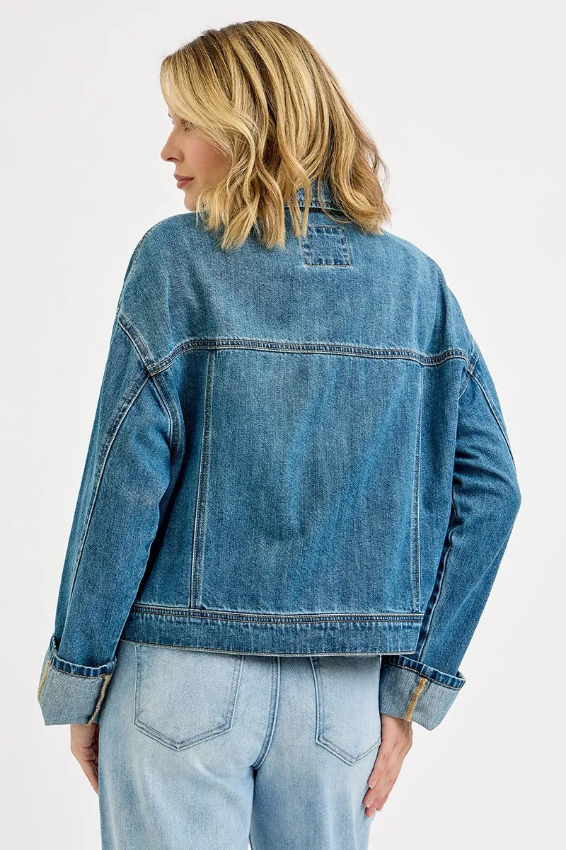 Oversized Cargo Pocket Denim Jacket