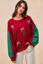 BiBi Christmas Theme Tree Embroidered Sweater