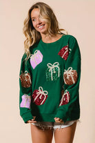 Sequin Christmas Gift Box Sweater