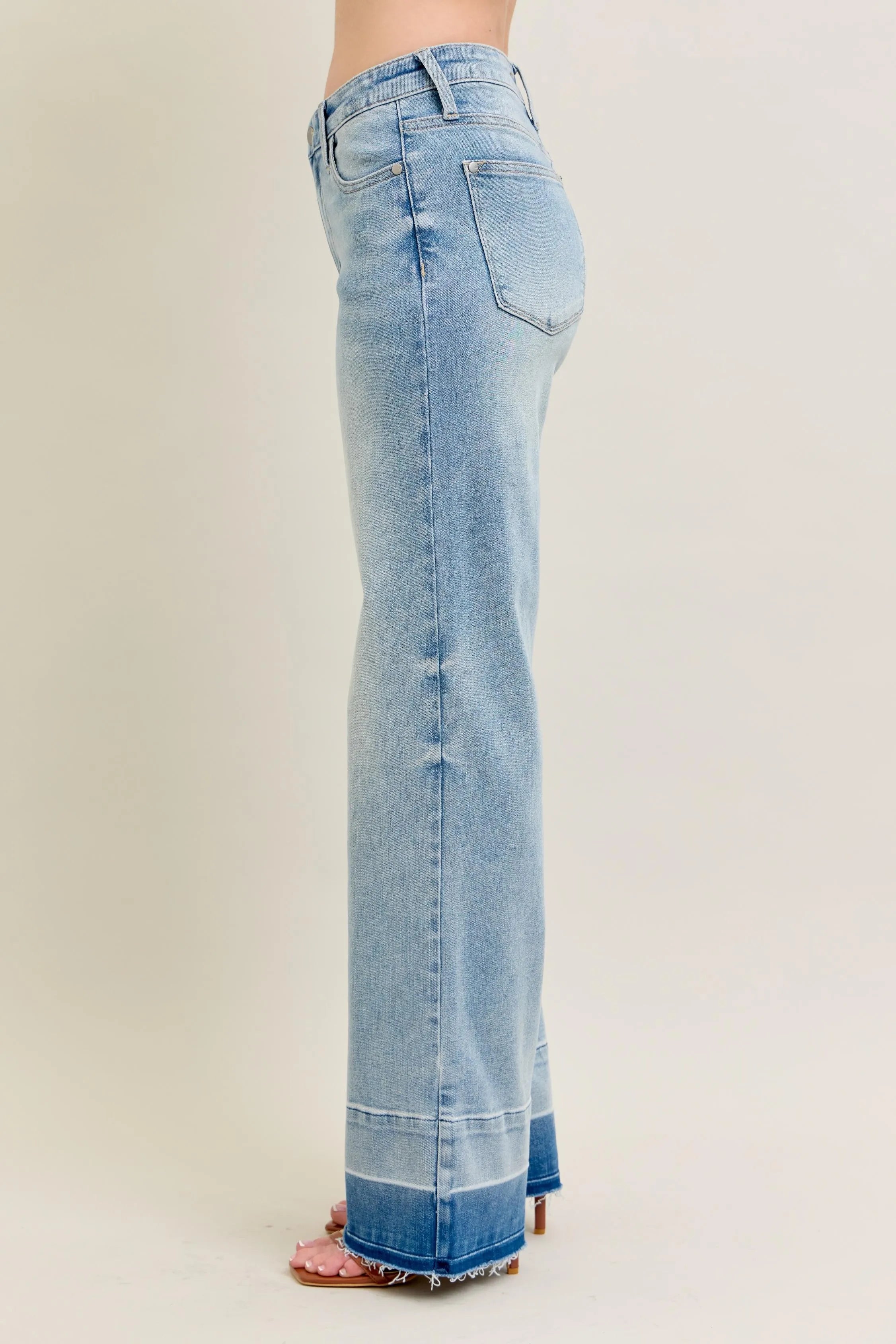 Release Hem Wide Leg Jeans