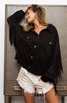 Suede Fringe Long Sleeve Jacket