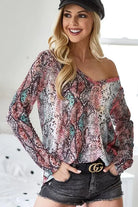 Snakeskin Print Low Gauge Hacci Top