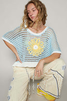 Hollow Out Flower Knit Cover Up