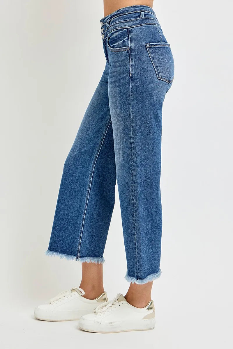 High Rise Crop Wide Leg Jeans