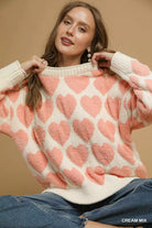 Mix Heart Pattern Sweater