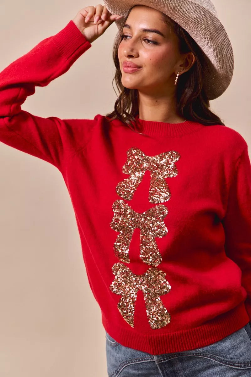 Sequins Embellished Christmas Sweater