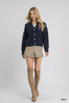 Button-Front Knit Cardigan