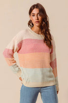 Color Block Long Sleeve Sweater
