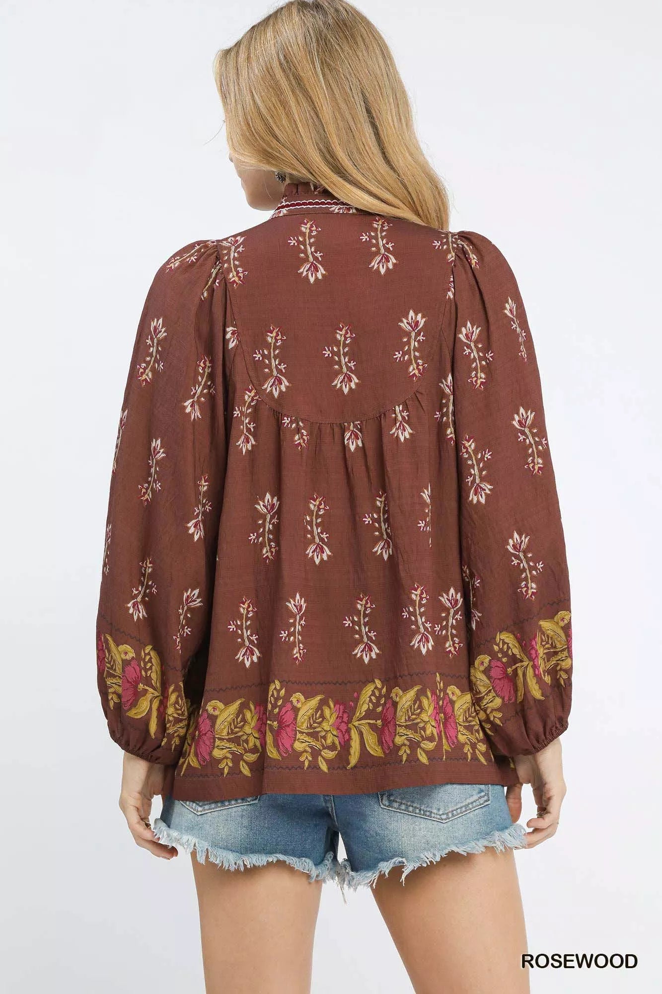 Floral Boho Peasant Blouse