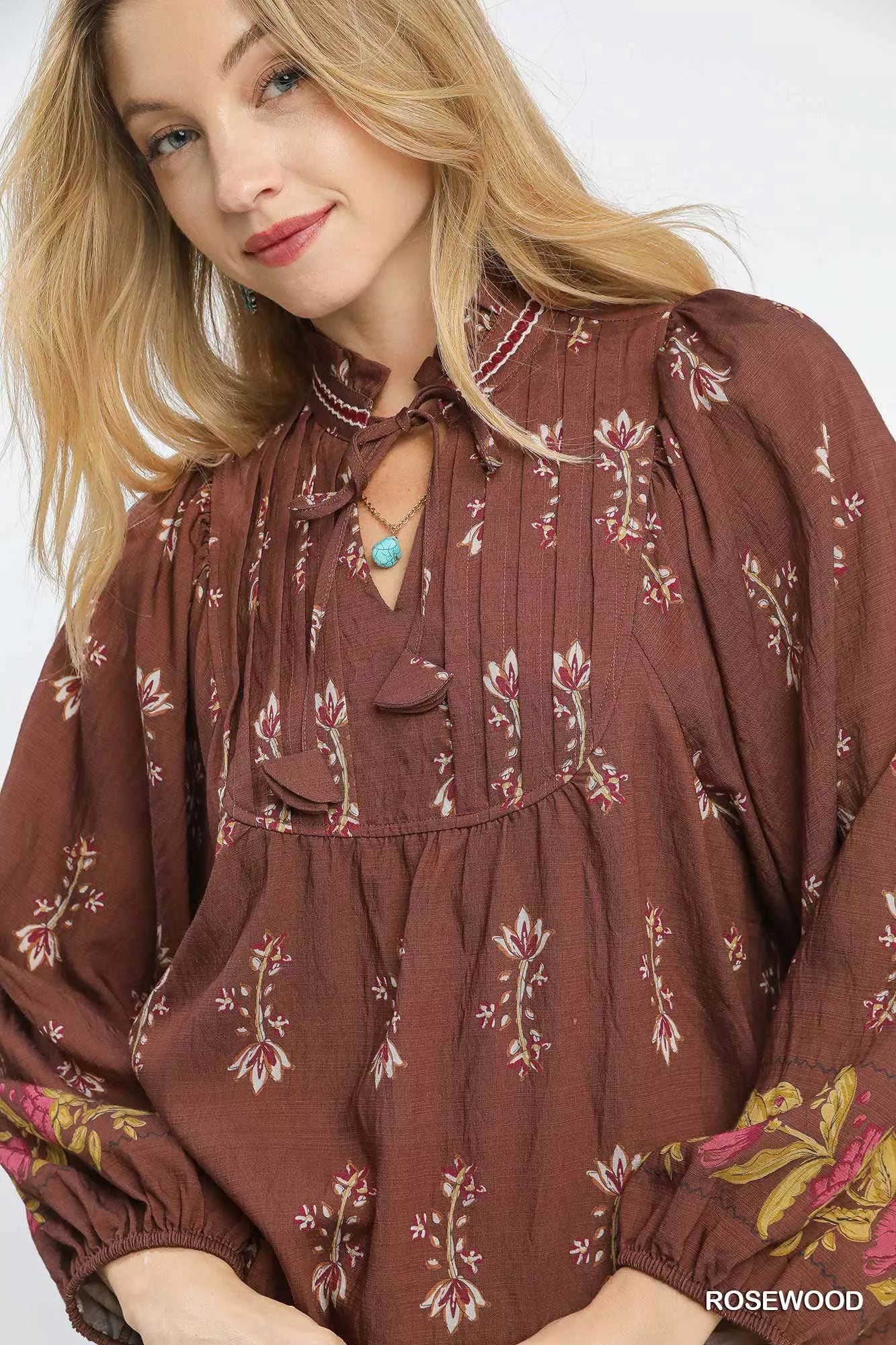 Floral Boho Peasant Blouse