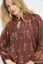 Floral Boho Peasant Blouse