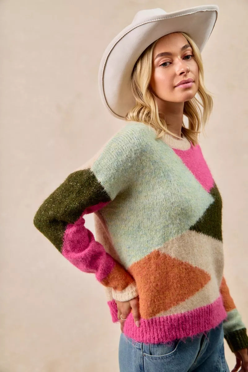 Multi Color Block Sweater