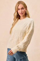 Checkerboard Drop Shoulder Sweater