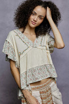 Floral Ruffled Double Gauze Blouse