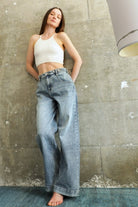 Adjustable Waistband High Rise Baggy Wi