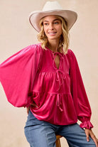 Velvet Bow Tied Blouse