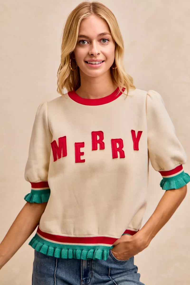 Christmas Merry Letter Blouse