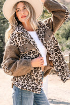 Leopard Sherpa Buttoned Jacket