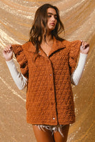 Quilted Knit Ruffle Sleeve Vest