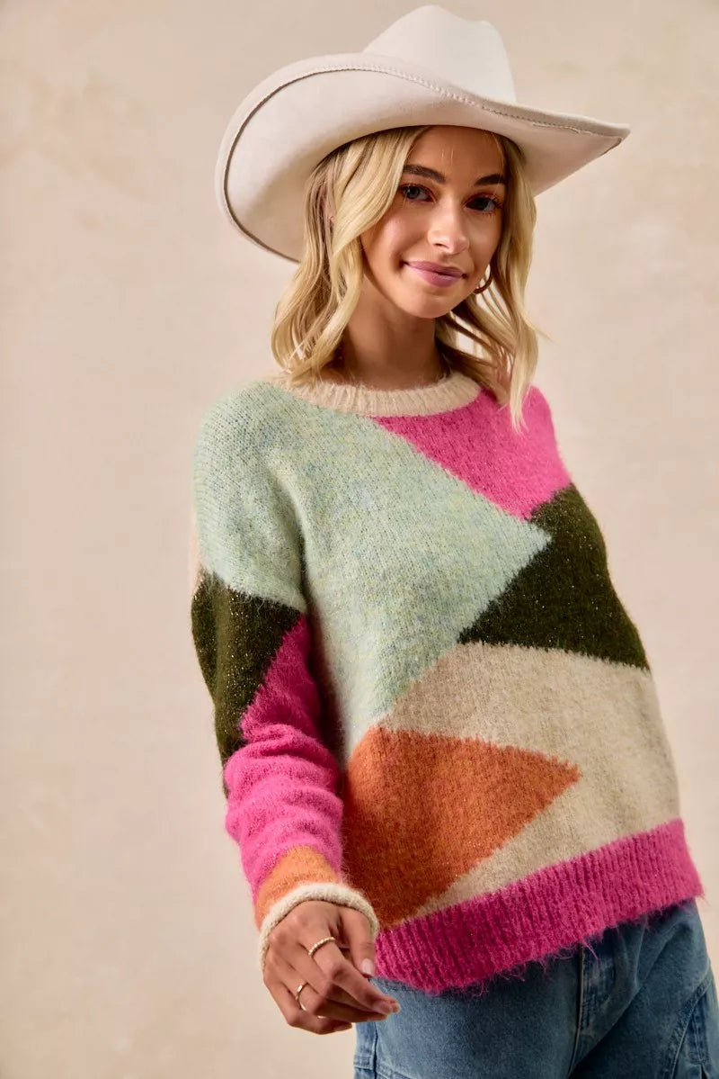 Multi Color Block Sweater