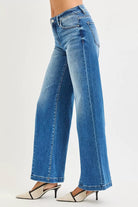 Mid Rise Wide Leg Jeans