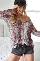 Snakeskin Print Low Gauge Hacci Top