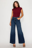 High Rise Tummy Control A-Wide Leg Fit Jeans