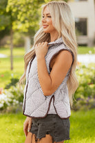 Snap Button Collared Vest