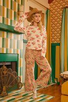 Floral Washed Waffle Thermal Top