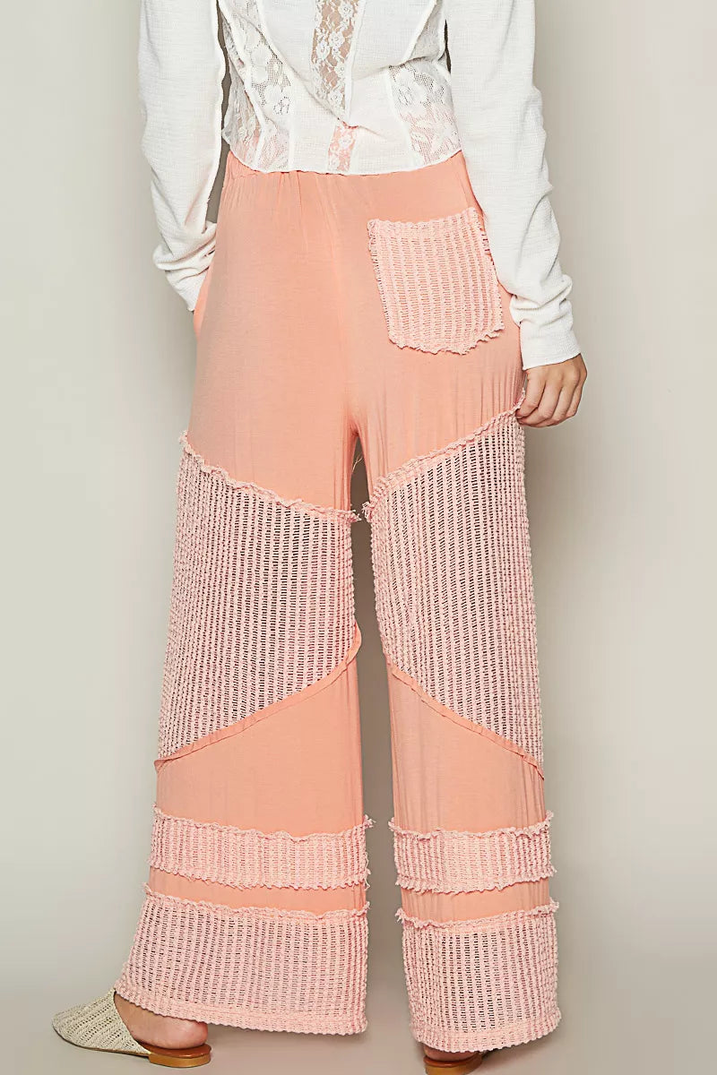 Drawstring Elastic Waistband Wide-Leg Pants