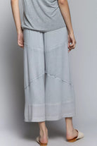 Elastic Waistband Wide Leg Pants with Drawstring