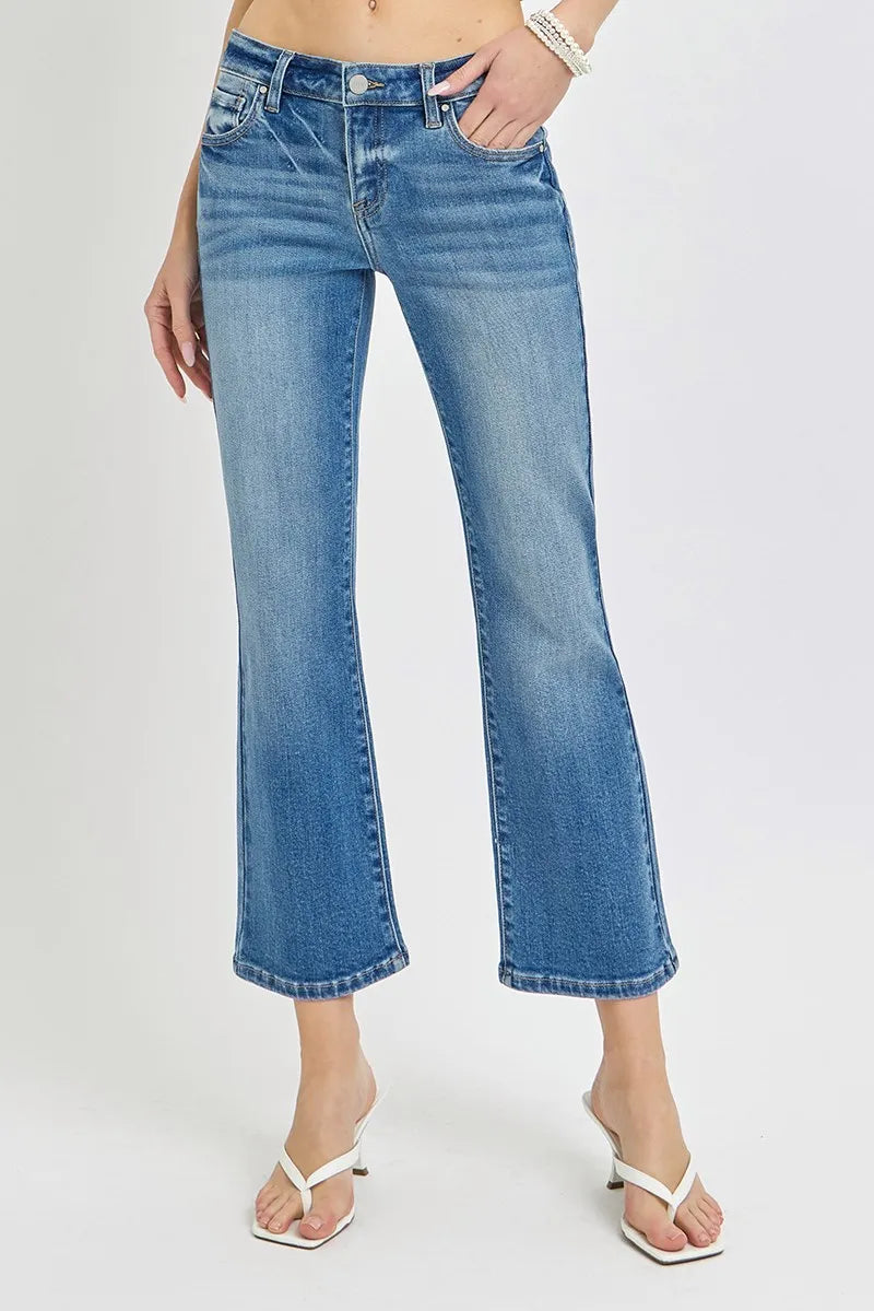 Low Rise Crop Flare Jeans