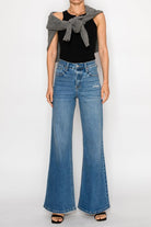 High Rise Tummy Control Relaxed Palazzo Jeans