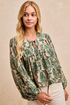 Printed Woven Front Tied Blouse