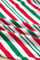 Christmas Stripe Velvet Bow Pajama Set