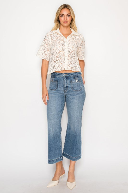 High Rise Crop Palazzo Tummy Control