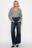 HYBRID STRETCH RIPPED RELAXED FLARE JEANS
