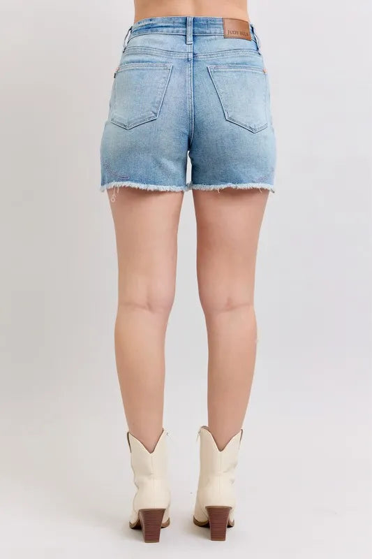 High Waist Cut Off Denim Shorts