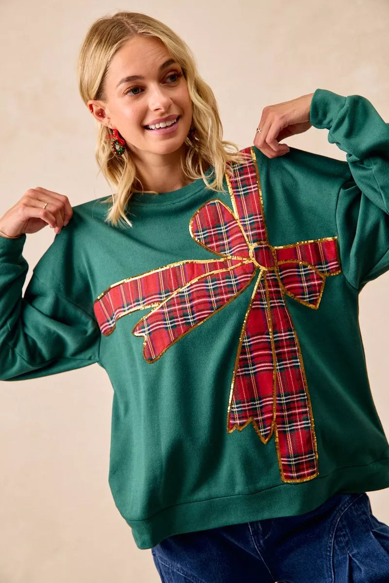 Plaid Christmas Fleece Pullover