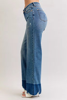 Raw Hem High Waist Column Straight Jeans