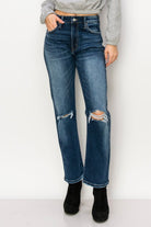 High Rise Stretch Straight Jeans