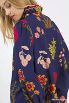 Floral Blouse with Scalloped Neckline