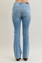 Mid Rise Bootcut Jeans with Contrast Wash