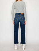 High Rise Ankle Straight Jeans