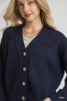 Button-Front Knit Cardigan